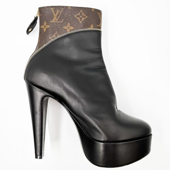 Louis Vuitton LV Monogram Afterglow Platform Leather Boots EU 37 US 7 - Picture 10 of 16